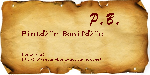 Pintér Bonifác névjegykártya